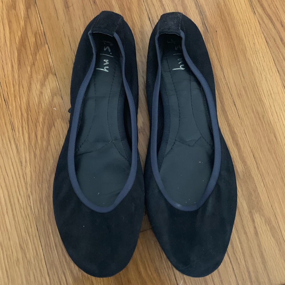 French Sole NY Navy Suede Flats